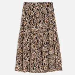 Texto Jupes^Jupe longue à motif ethnique floral MARRON