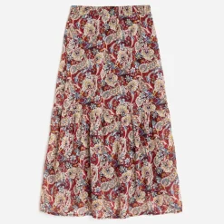Texto Jupes^Jupe longue à motif cachemire floral ROUGE