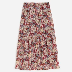 Texto Jupes^Jupe longue à motif cachemire floral ROUGE
