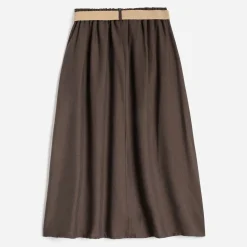 Texto Jupes^Jupe midi avec ceinture MARRON