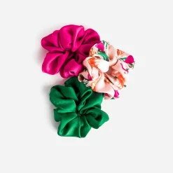 Texto Accessoires^Lot de 3 chouchous fuchsia, vert, imprimé MULTICOLORE