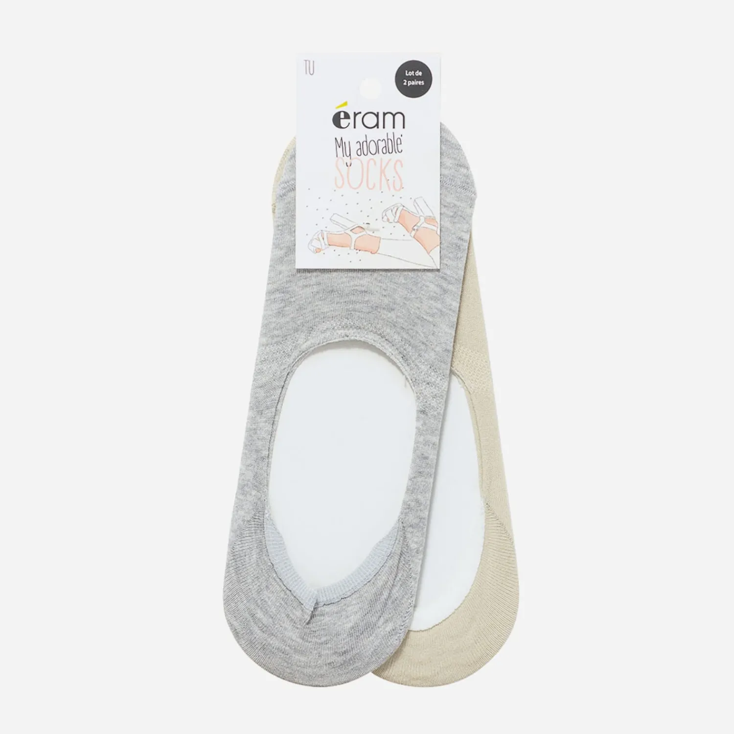 Eram Chaussettes & Collants^Lot de socquettes courtes s et grises BEIGE