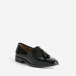 Eram Flex Mocassins/Slippers^Mocassin à glands verni en cuir NOIR