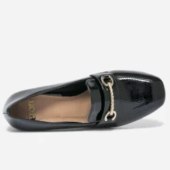 Eram Escarpins^Mocassin à talon verni NOIR