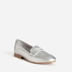 Eram Mocassins/Slippers^Mocassin métallisé cuir ARGENT