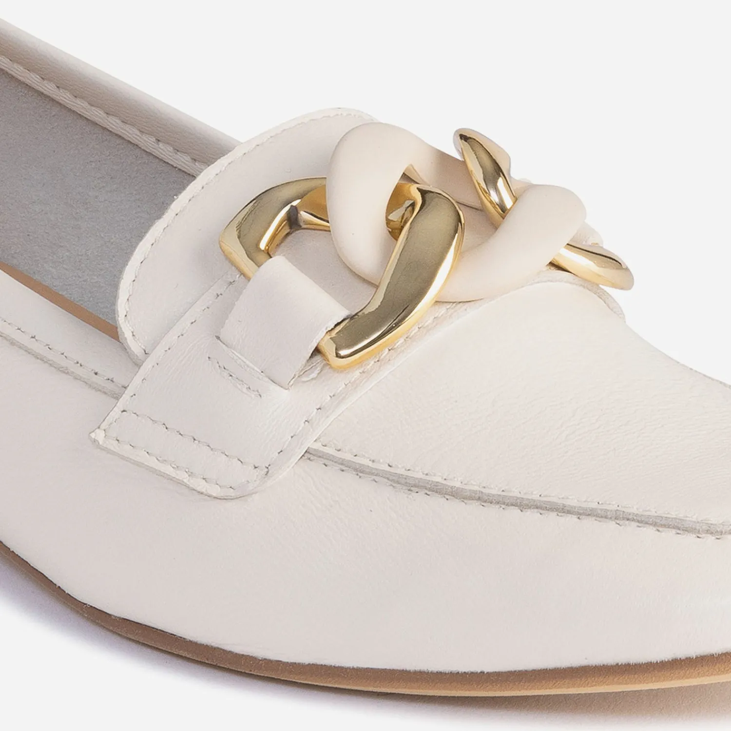 Eram Mocassins/Slippers^Mocassin beige éco-conçu en cuir ECRU