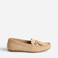 Eram Mocassins/Slippers^Mocassin cuir velours petit nœud BEIGE