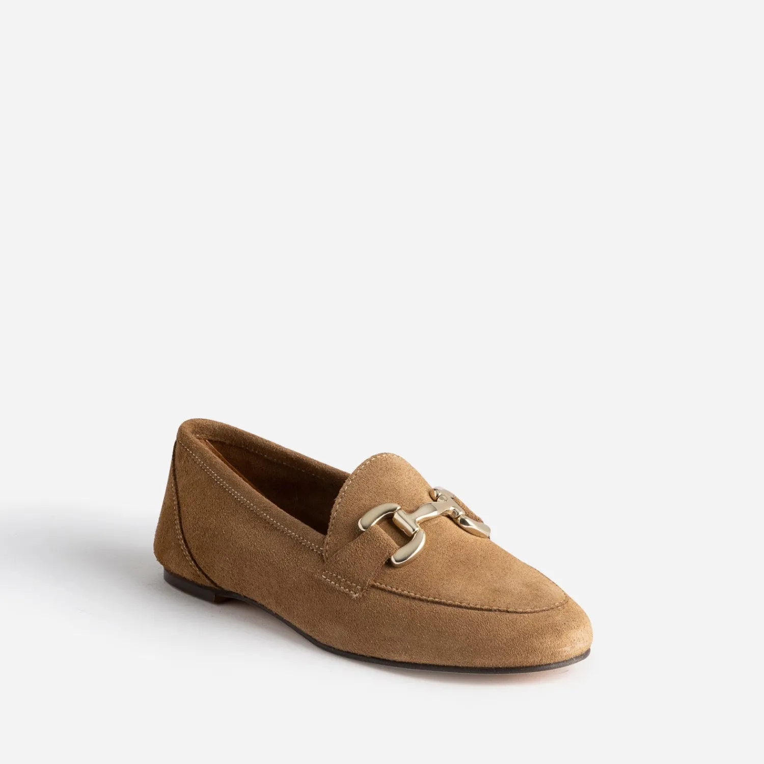 Eram Mocassins/Slippers^Mocassin beige foncé en cuir velours MARRON