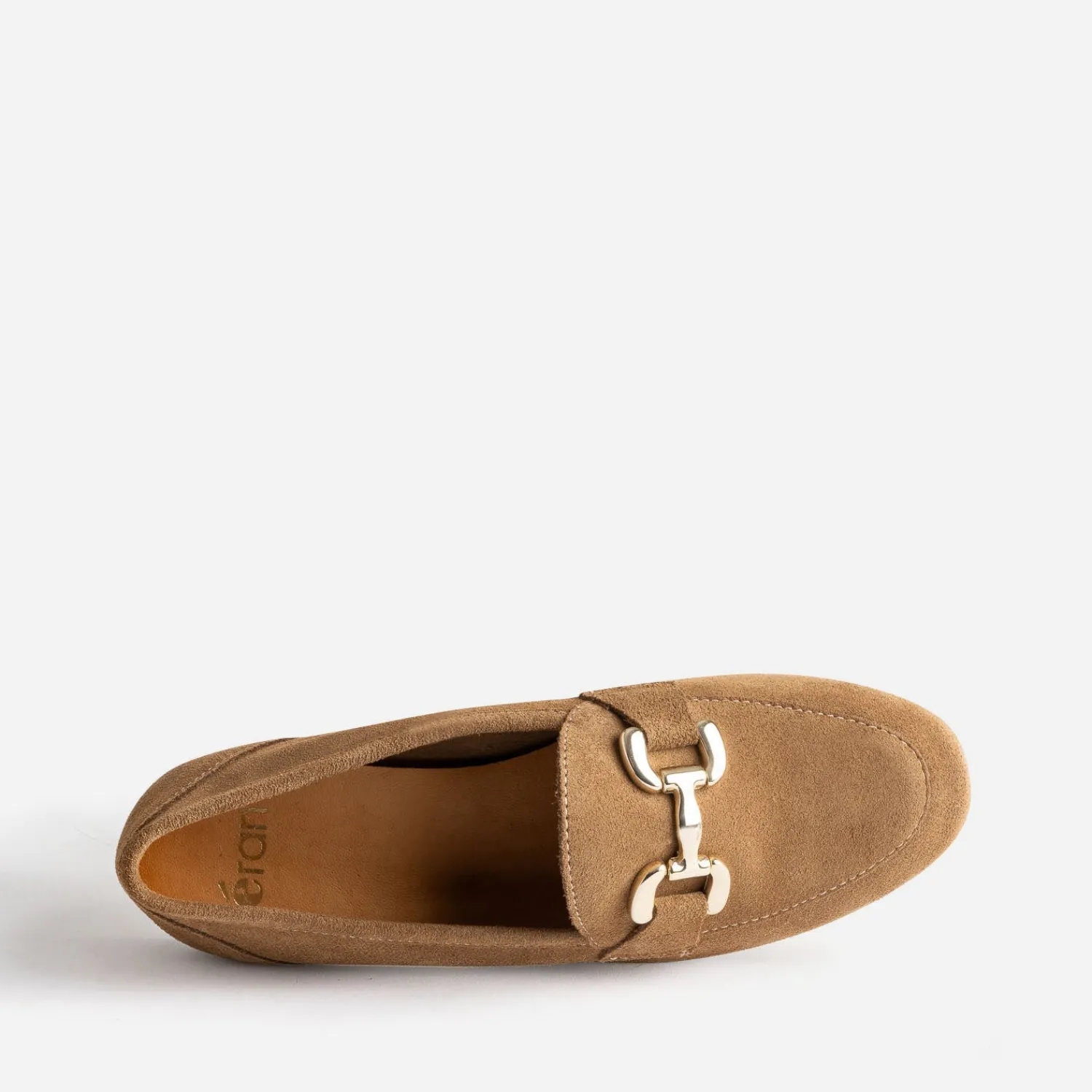 Eram Mocassins/Slippers^Mocassin beige foncé en cuir velours MARRON