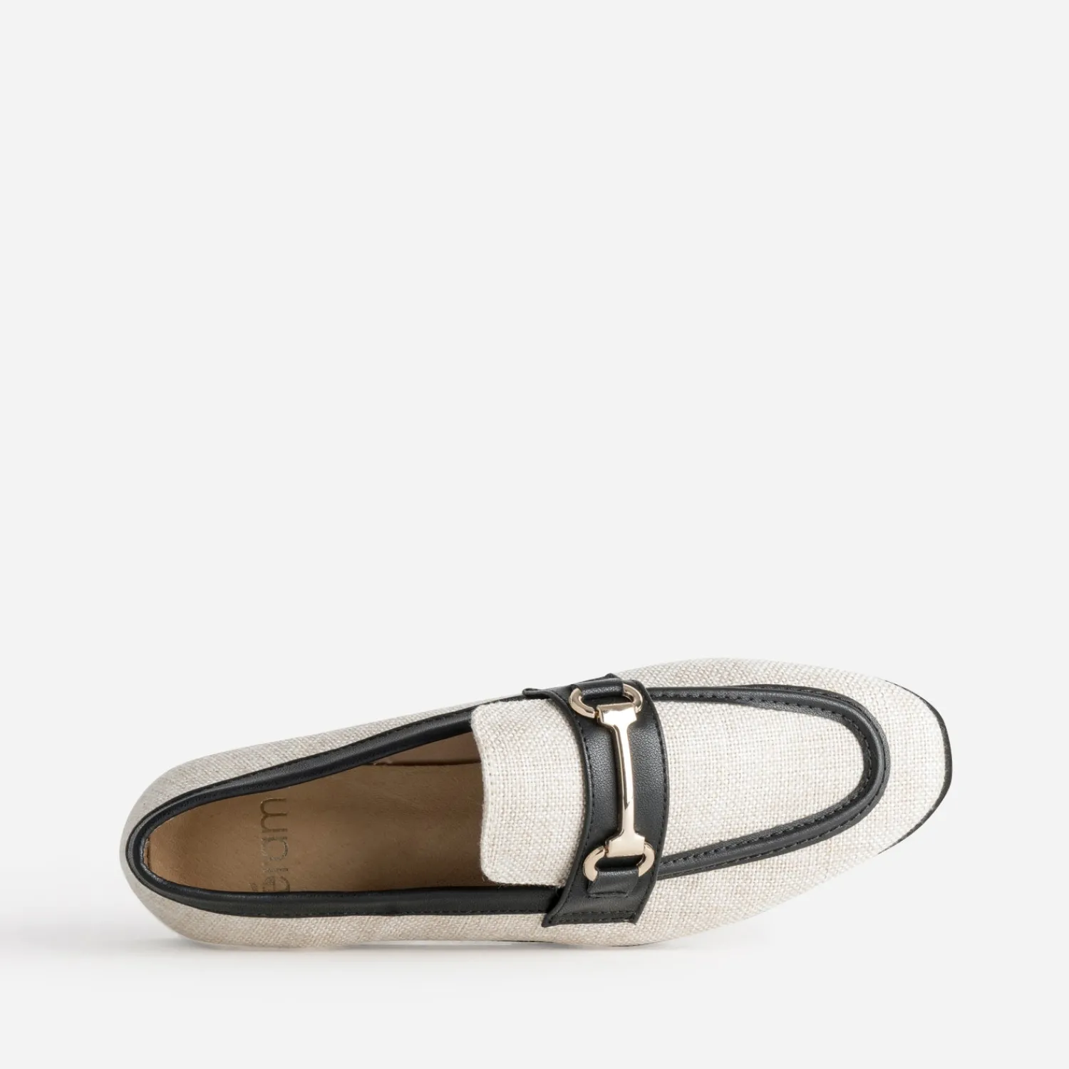 Eram Mocassins/Slippers^Mocassin bi-matière lin et noir BEIGE