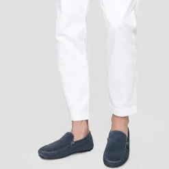 Eram Mocassins^Mocassin en cuir velours BLEU
