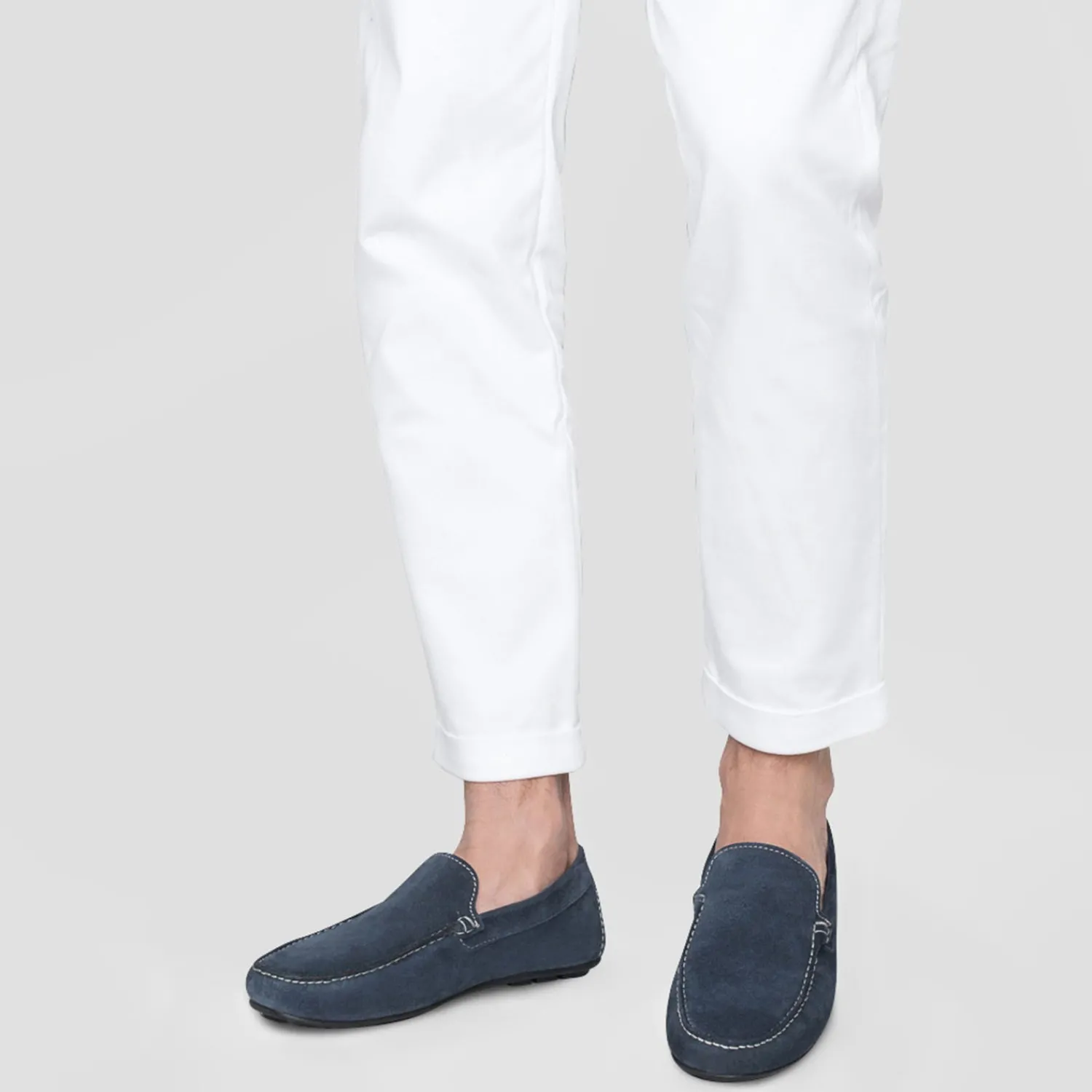 Eram Mocassins^Mocassin en cuir velours BLEU
