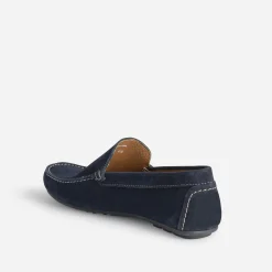 Eram Mocassins^Mocassin bleu en cuir velours MARINE