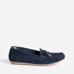 Eram Mocassins/Slippers^Mocassin bleu en cuir velours MARINE