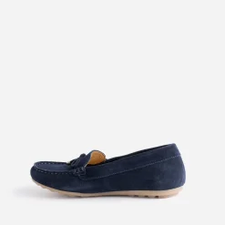 Eram Mocassins/Slippers^Mocassin bleu en cuir velours MARINE