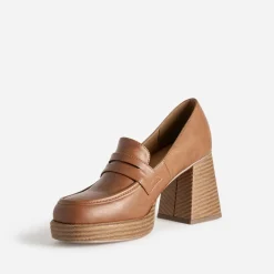 Eram Escarpins^Mocassin à talon et plateforme CAMEL