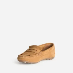 Eram Mocassins/Slippers^Mocassin cuir velours à franges CAMEL