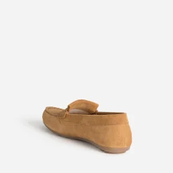 Eram Mocassins/Slippers^Mocassin cuir velours à franges CAMEL