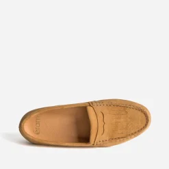 Eram Mocassins/Slippers^Mocassin cuir velours à franges CAMEL