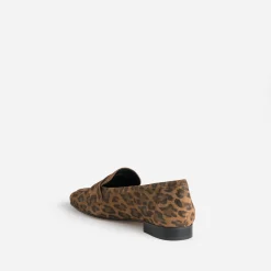 Eram Mocassins/Slippers^Mocassin camel en cuir velours effet léopard IMPRIME