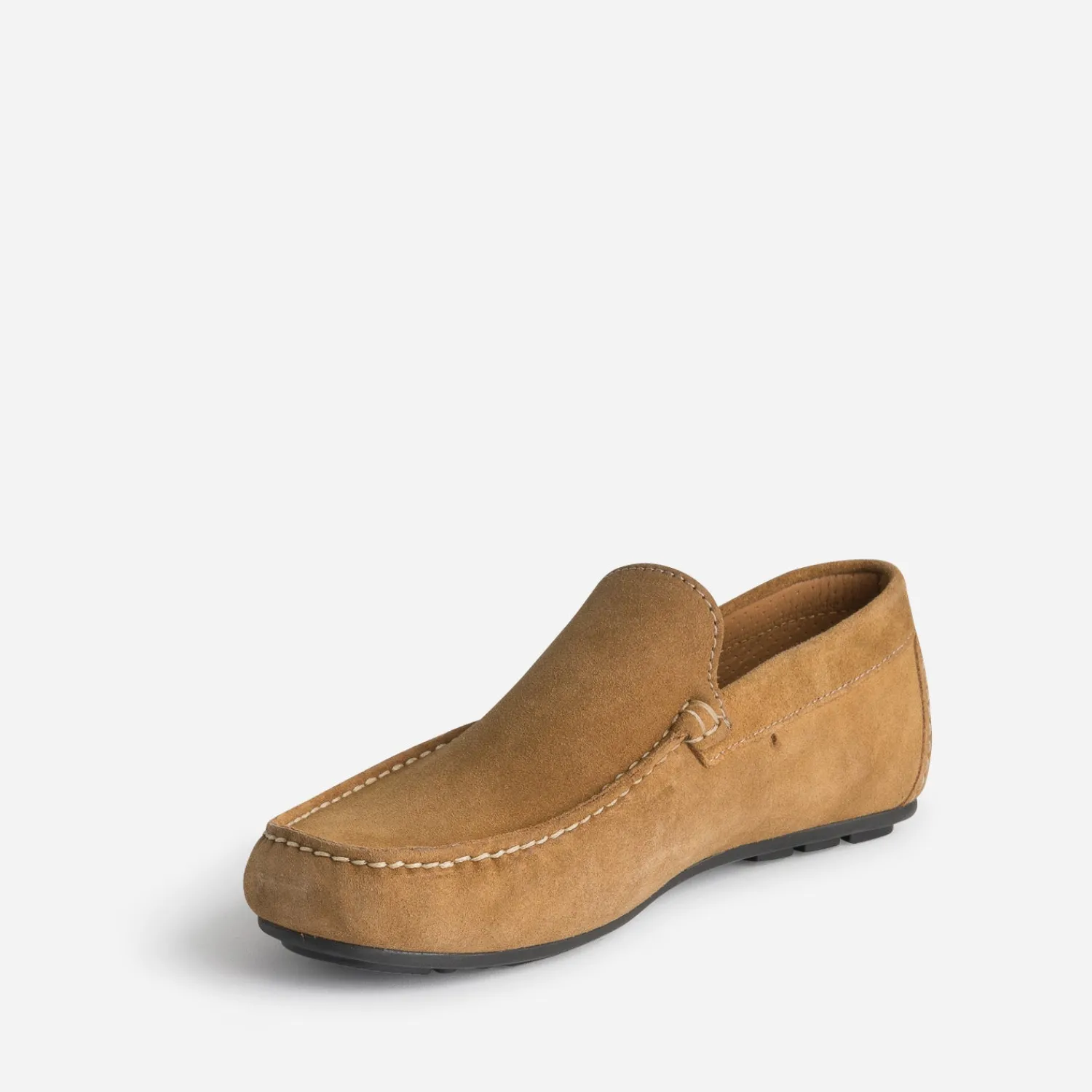 Eram Mocassins^Mocassin camel en cuir velours COGNAC