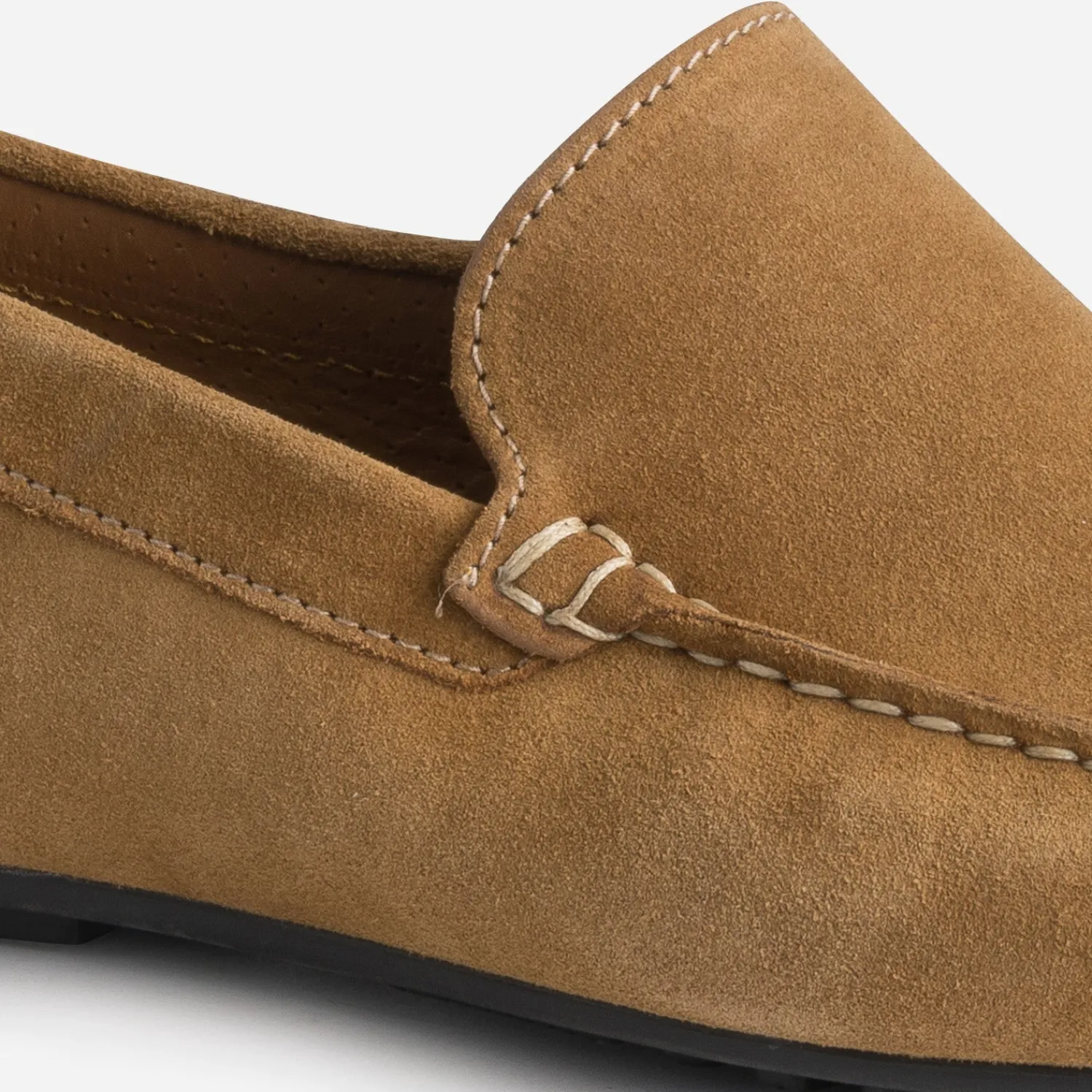 Eram Mocassins^Mocassin camel en cuir velours COGNAC