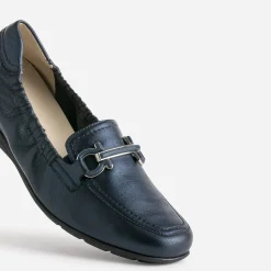 Caprice Mocassins/Slippers^Mocassin bleu cuir nacré MARINE