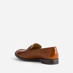 Eram Flex Mocassins/Slippers^Mocassin caramel en cuir verni MARRON