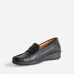 FRANCE ARNO Mocassins/Slippers^Mocassin en cuir NOIR
