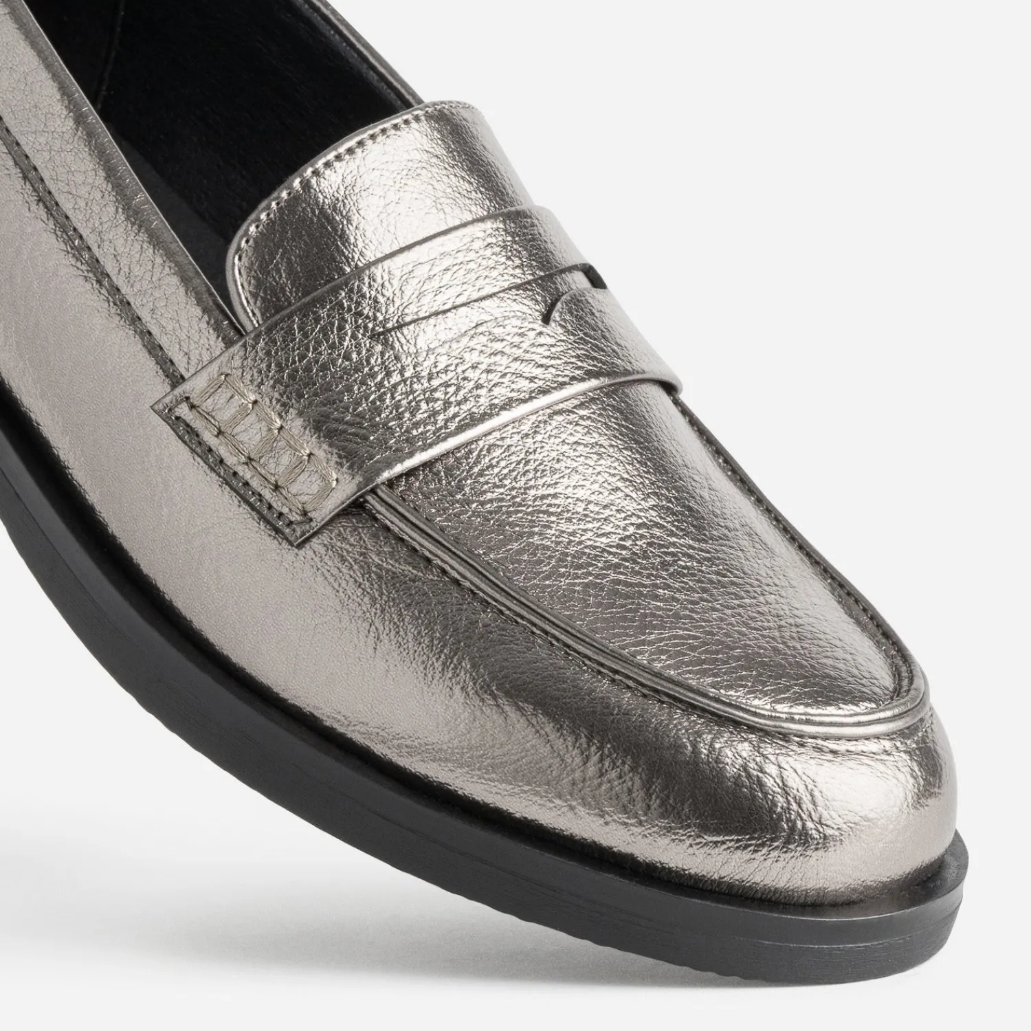 Eram Mocassins/Slippers^Mocassin gris foncé métallisé ARGENT
