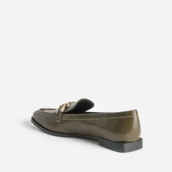 Eram Mocassins/Slippers^Mocassin kaki avec chaîne dorée COGNAC