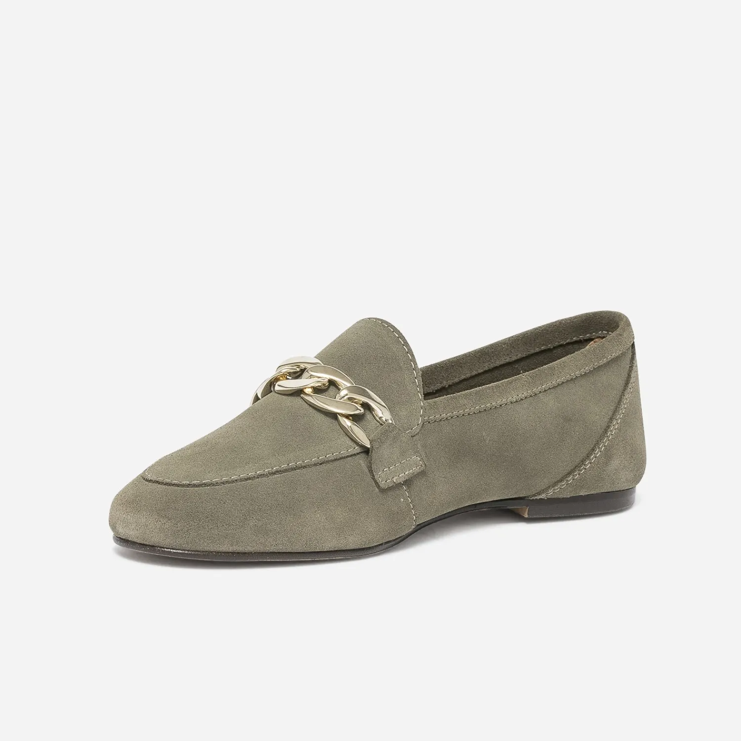 Eram Mocassins/Slippers^Mocassin kaki éco-conçu en cuir velours VERT