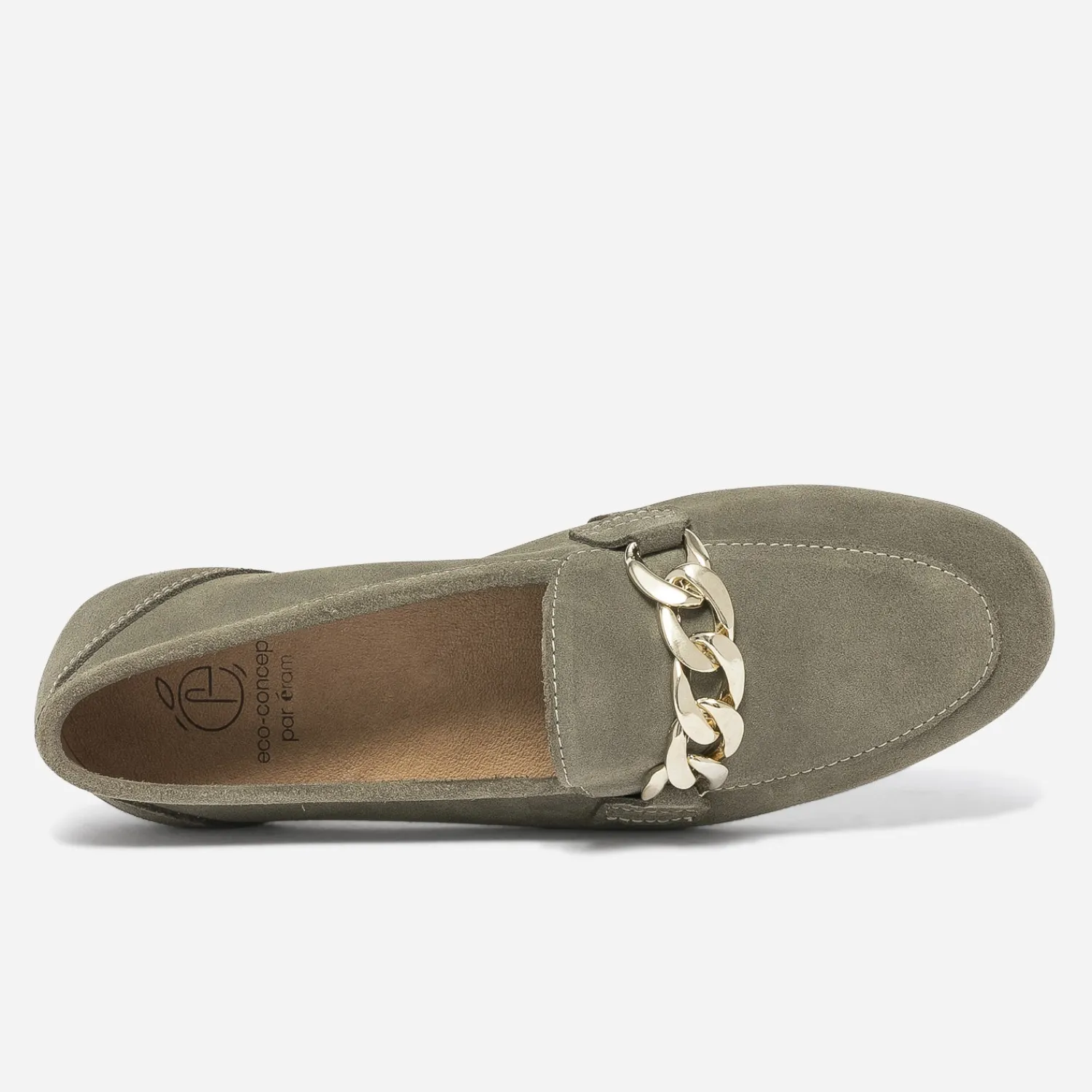 Eram Mocassins/Slippers^Mocassin kaki éco-conçu en cuir velours VERT