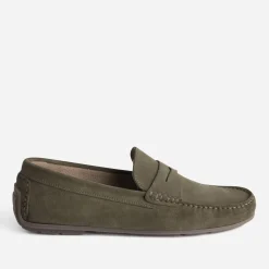 Eram Mocassins^Mocassin éco-conçu en cuir velours KAKI