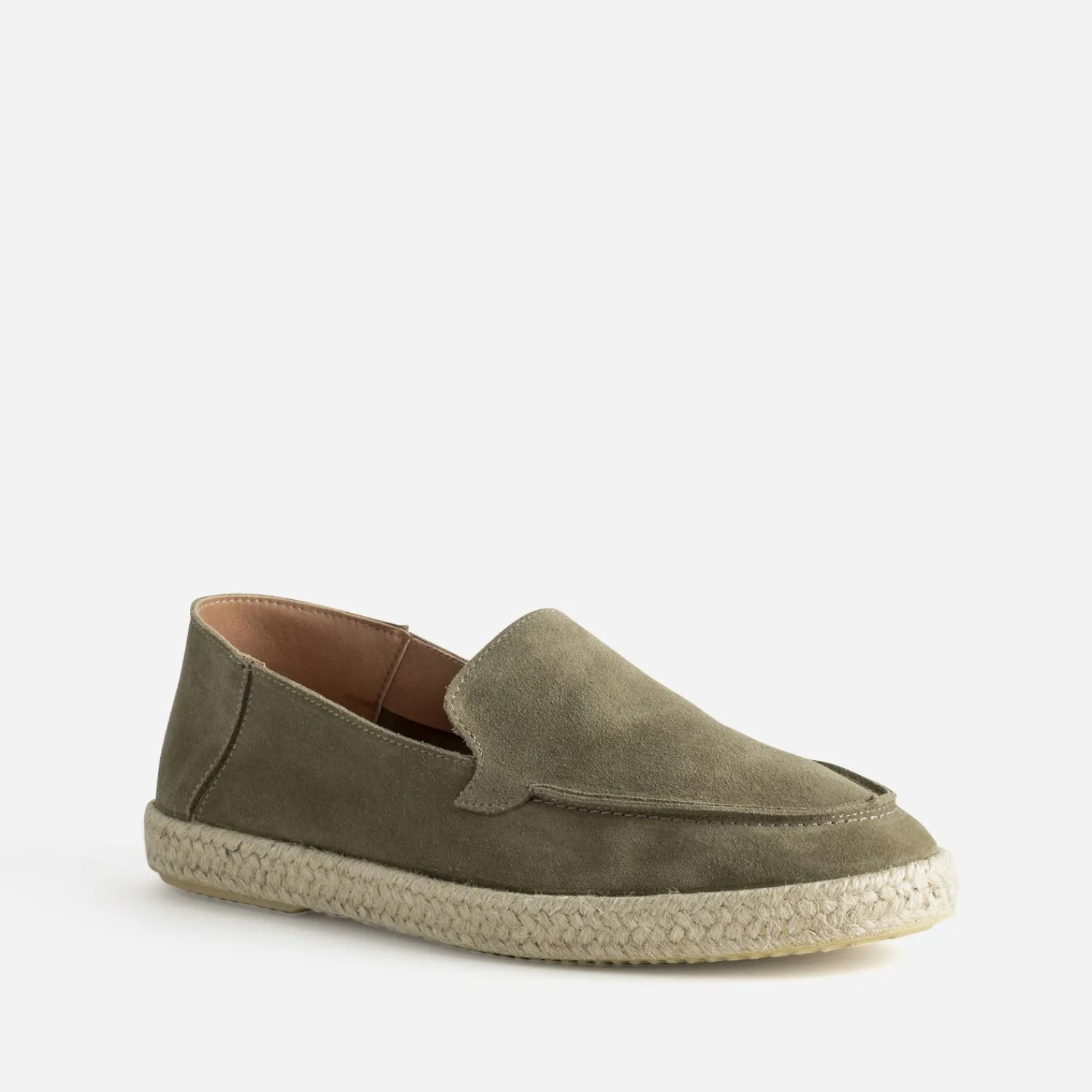 Eram Espadrilles^Mocassin cuir velours semelle corde KAKI