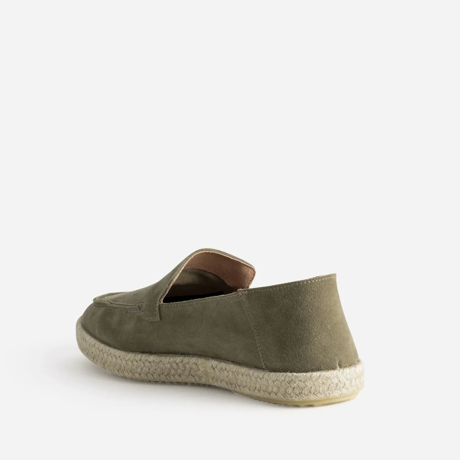 Eram Espadrilles^Mocassin cuir velours semelle corde KAKI