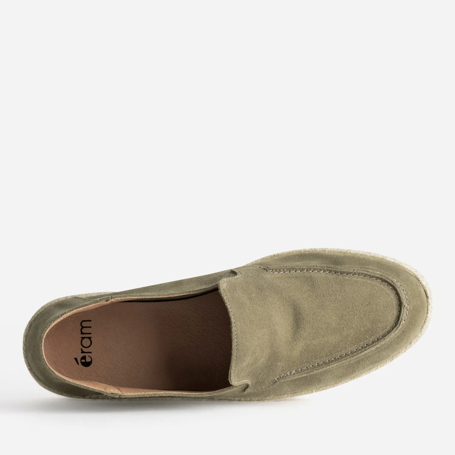 Eram Espadrilles^Mocassin cuir velours semelle corde KAKI