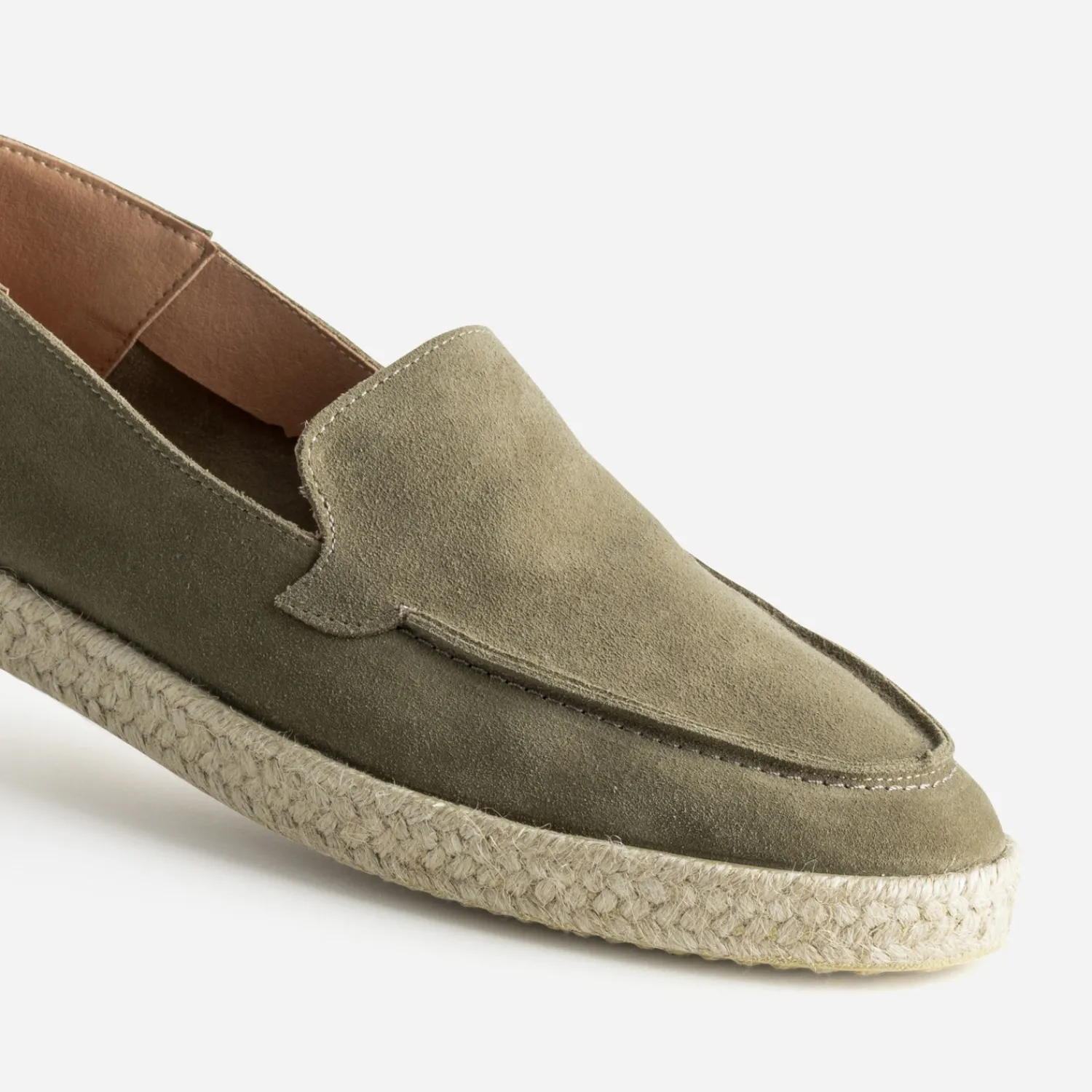 Eram Espadrilles^Mocassin cuir velours semelle corde KAKI
