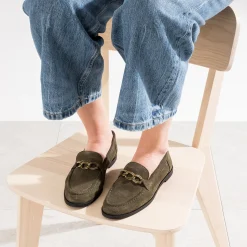 Eram Mocassins/Slippers^Mocassin cuir velours KAKI