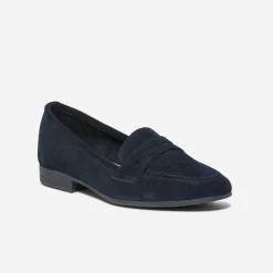 Eram Mocassins/Slippers^Mocassin éco-conçu en cuir velours MARINE