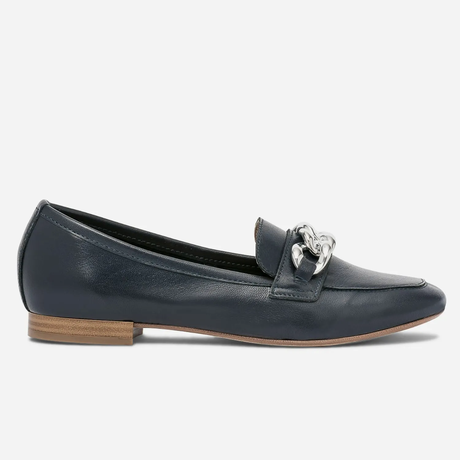 Eram Mocassins/Slippers^Mocassin cuir maxi chaîne argentée MARINE