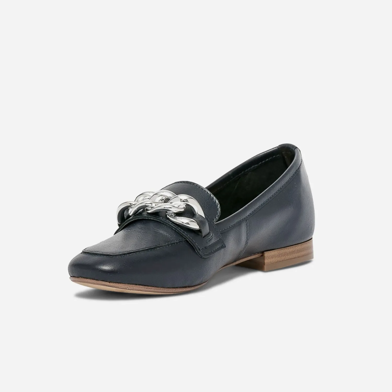 Eram Mocassins/Slippers^Mocassin cuir maxi chaîne argentée MARINE