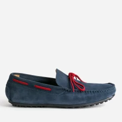 Eram Mocassins^Mocassin marine cuir velours lacet rouge BLEU