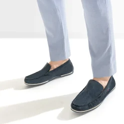 Eram Mocassins^Mocassin en cuir velours MARINE