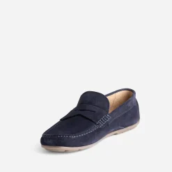 Eram Mocassins^Mocassin en cuir velours MARINE