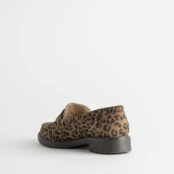 Eram Mocassins/Slippers^Mocassin marron cuir velours effet léopard IMPRIME
