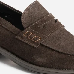 Eram Mocassins^Mocassin en cuir velours MARRON