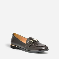 Eram Mocassins/Slippers^Mocassin verni embossé effet python MARRON