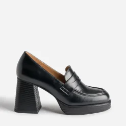 Eram Mocassins/Slippers|Escarpins^Mocassin à talon et plateforme NOIR