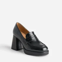 Eram Mocassins/Slippers|Escarpins^Mocassin à talon et plateforme NOIR